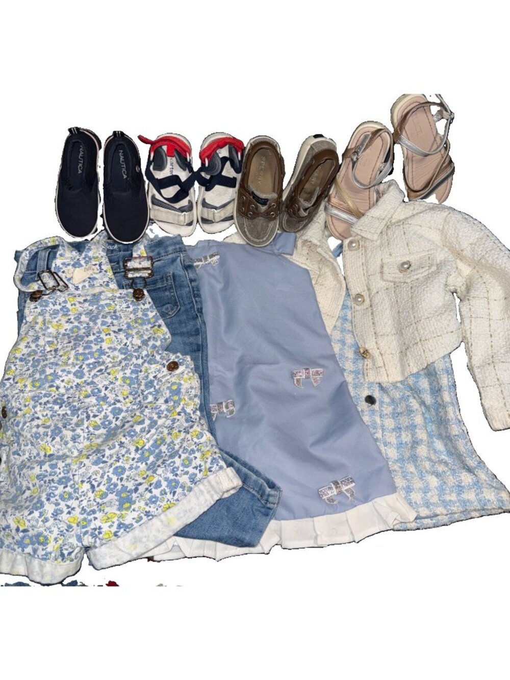 Girls Clothing Bundle Lot 3T -(1)4T Dress Jean Overall Suit Jacket Shoes 10 Piec